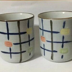 NEW Japanese Cup - 2 pc 3”H Porcelain Tea Coffee Mug Cup, Made in Japan